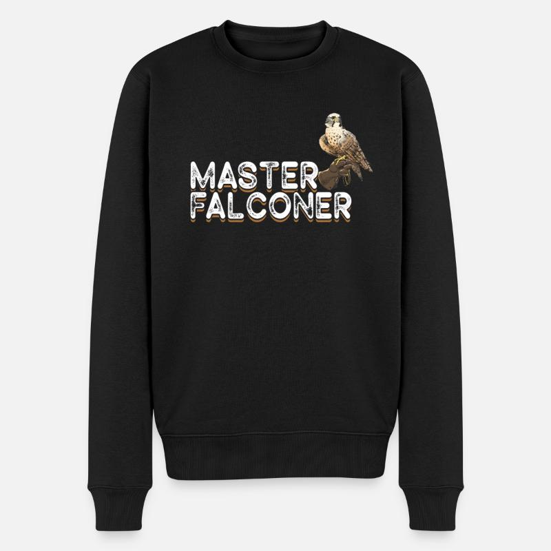 Falknerei Vogel Falke Jagd Falkner - Männer Premium Bio Pullover - Schwarz