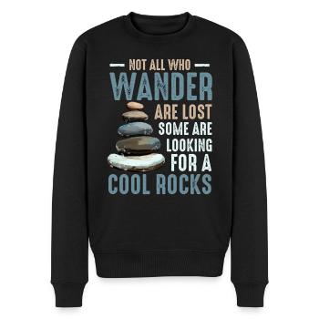 Wandern Sie auf der Suche nach coolen Felsen - Männer Premium Bio Pullover - Schwarz - Vorne - Nico (187cm)