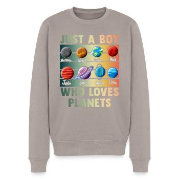 Juste un garçon qui aime les planètes du système solaire - Pull Premium bio Homme - taupe - Devant - Nico (187cm)