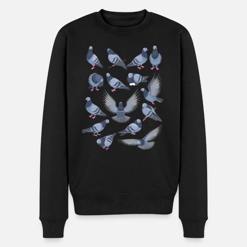 Drôle d’observation d’oiseaux - Pull Premium bio Homme - noir