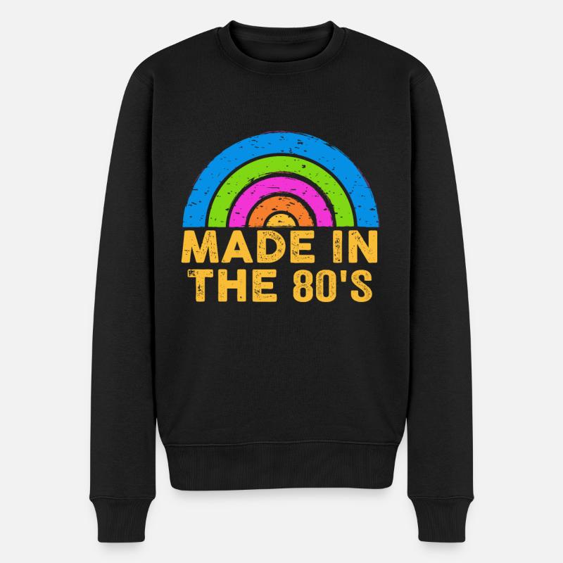 80er Die Musik der 80er Jahre - Männer Premium Bio Pullover - Schwarz