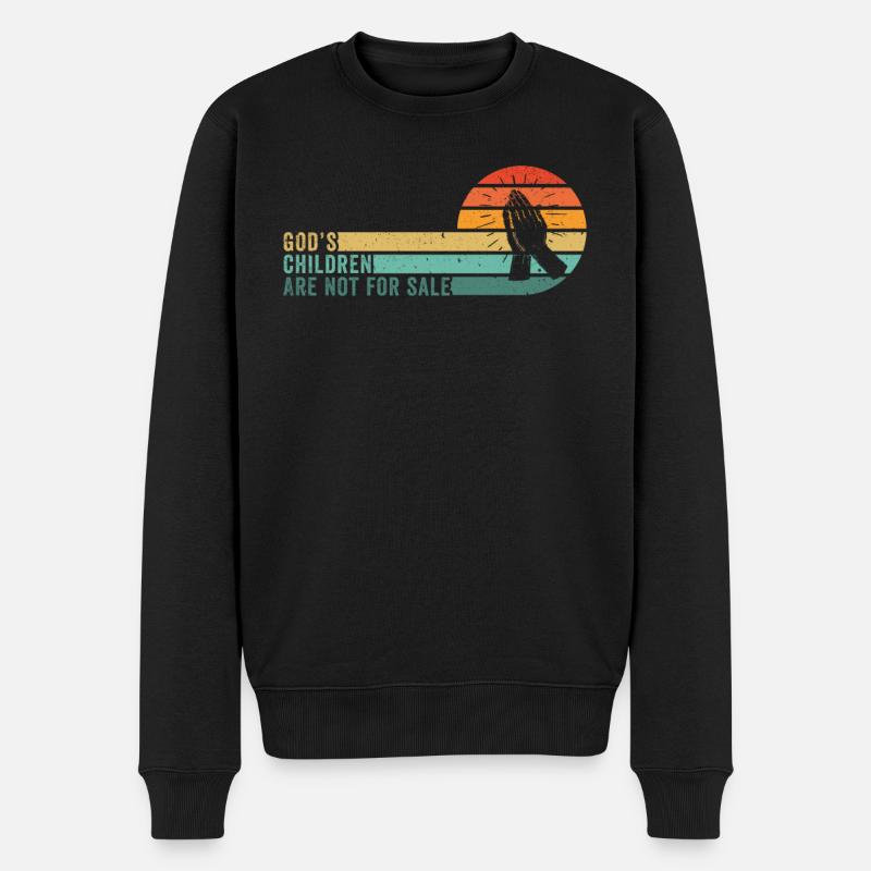 Gottes Kinder sind nicht käuflich zu erwerben - Männer Premium Bio Pullover - Schwarz