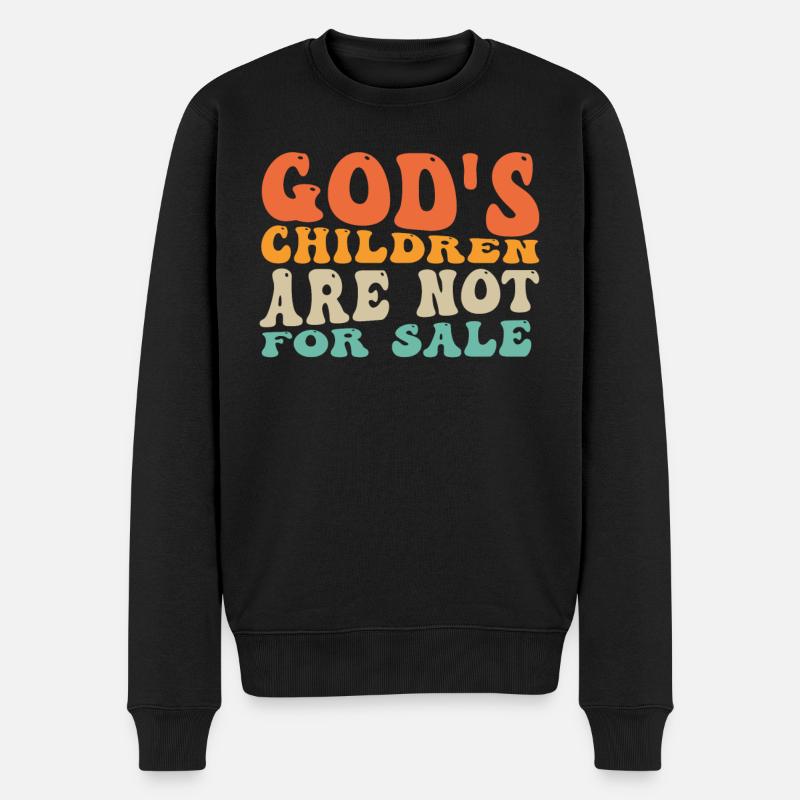 Gottes Kinder sind nicht käuflich zu erwerben - Männer Premium Bio Pullover - Schwarz