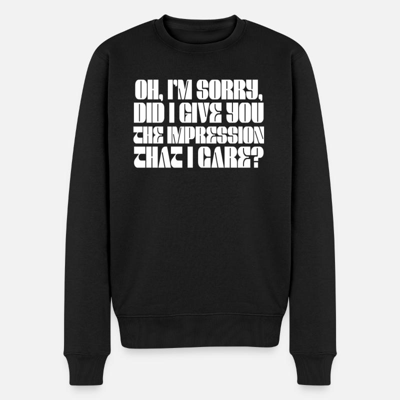 Indifférence, Sarcasme, Attitude différente - Pull Premium bio Homme - noir