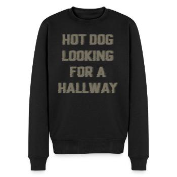 Hot-dog à la recherche d’un couloir - Pull Premium bio Homme - noir - Devant - Nico (187cm)