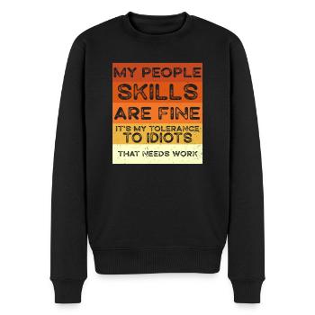 Mes compétences relationnelles sont très bien - Pull Premium bio Homme - noir - Devant - Nico (187cm)