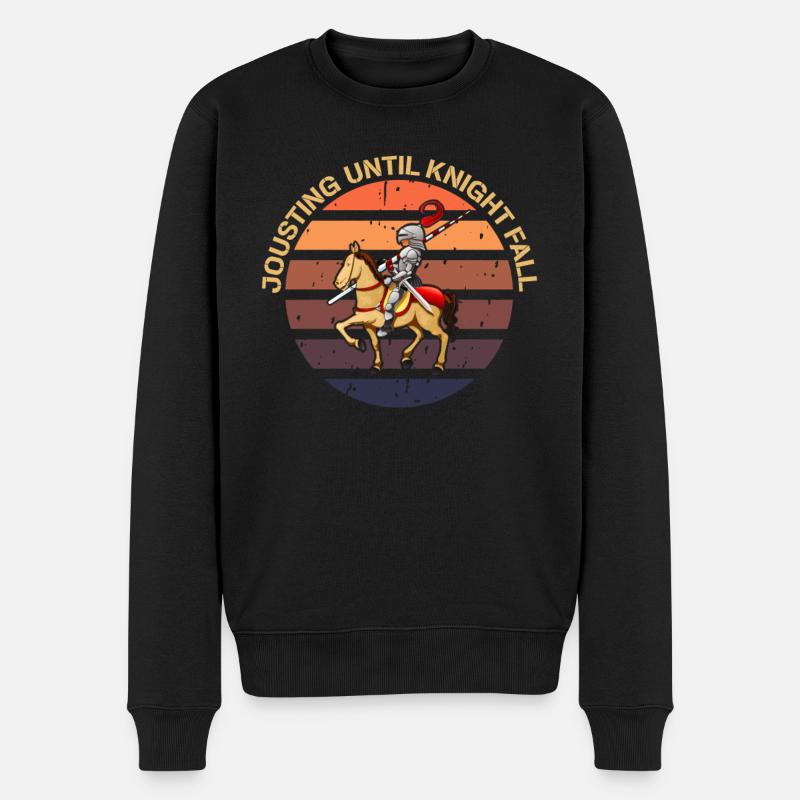 Ritter Mittelalterliche Renaissance-Ritterrüstung - Männer Premium Bio Pullover - Schwarz