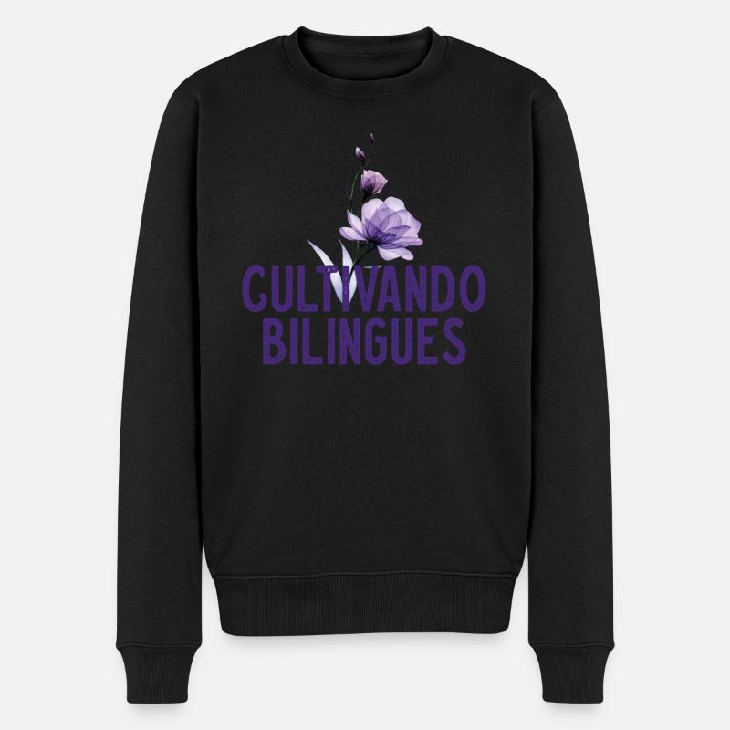 Cultivando Bilingües Spanischlehrer Bekleidung - Männer Premium Bio Pullover - Schwarz