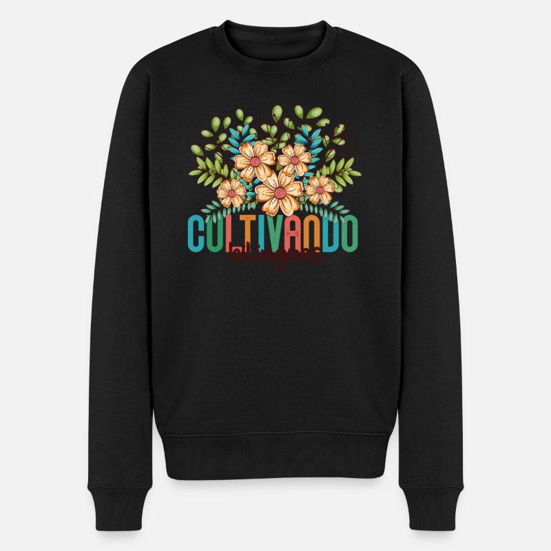 Cultivando Bilingües Spanischlehrer Bekleidung - Männer Premium Bio Pullover - Schwarz