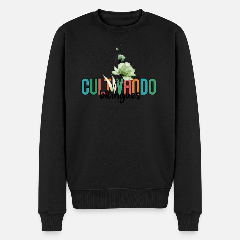 Cultivando Bilingües Spanischlehrer Bekleidung - Männer Premium Bio Pullover - Schwarz