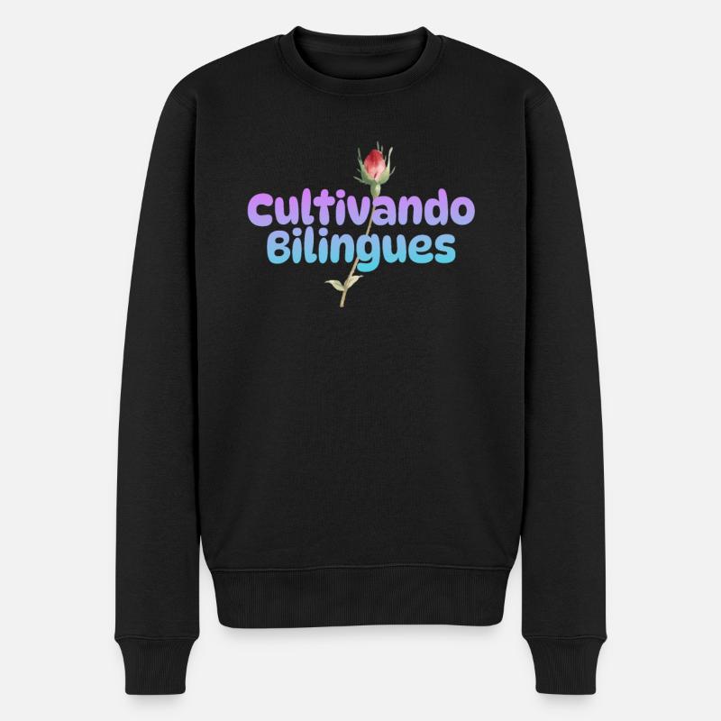 Cultivando Bilingües Spanischlehrer Bekleidung - Männer Premium Bio Pullover - Schwarz