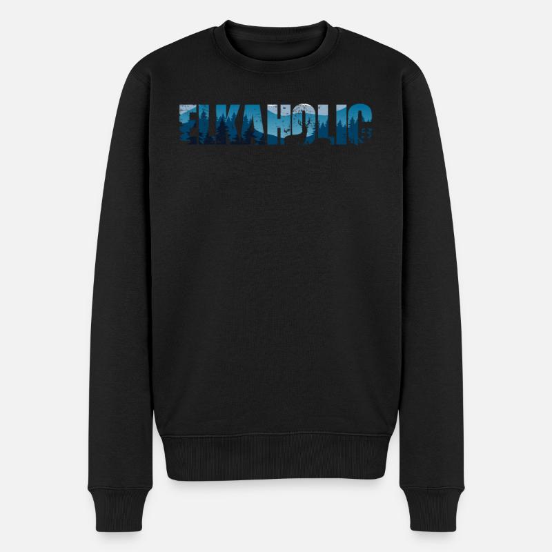 Elchjagd Elkaholic Jäger - Männer Premium Bio Pullover - Schwarz