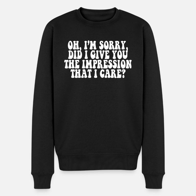 Indifférence, Sarcasme, Attitude différente - Pull Premium bio Homme - noir