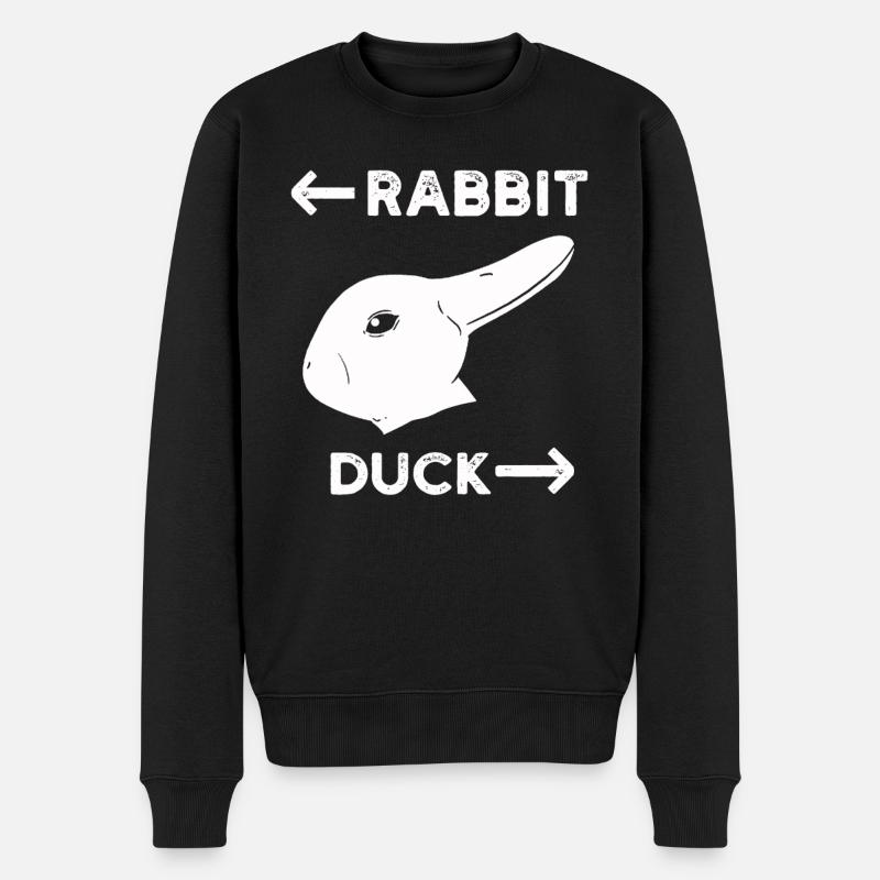 Wittgensteins Hasen-Enten-Illusion - Männer Premium Bio Pullover - Schwarz