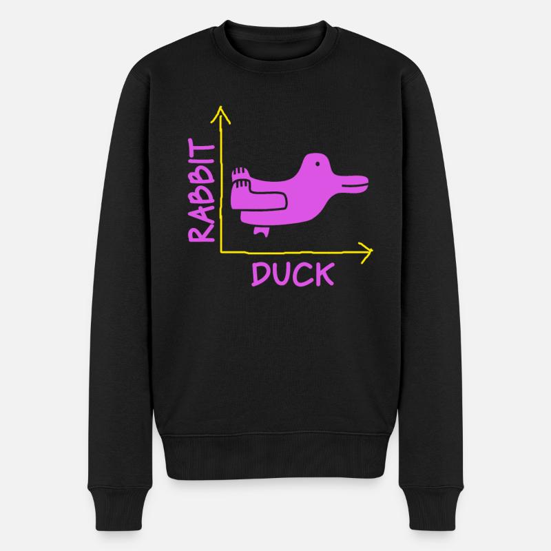 Wittgensteins Hasen-Enten-Illusion - Männer Premium Bio Pullover - Schwarz