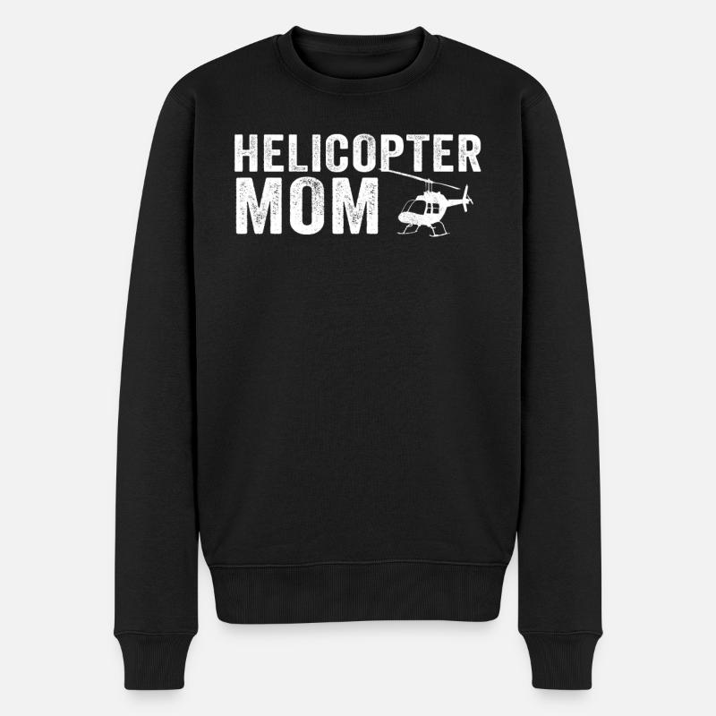 Helikopter Eltern Lustige Helikoptermutter - Männer Premium Bio Pullover - Schwarz