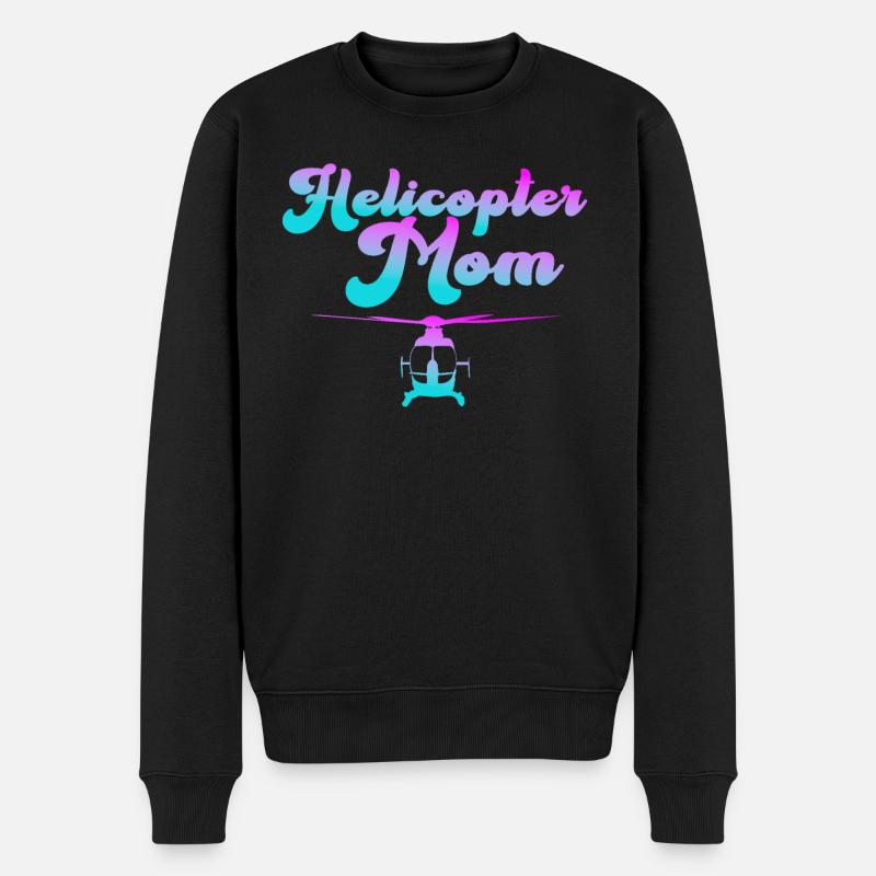 Helikopter Eltern Lustige Helikoptermutter - Männer Premium Bio Pullover - Schwarz