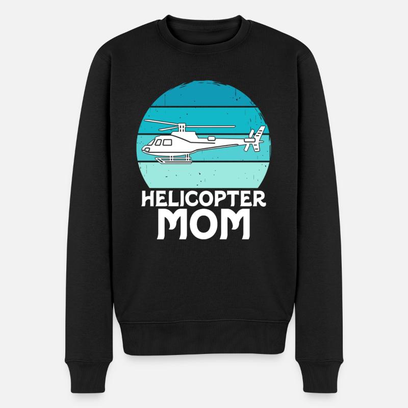 Helikopter Eltern Lustige Helikoptermutter - Männer Premium Bio Pullover - Schwarz