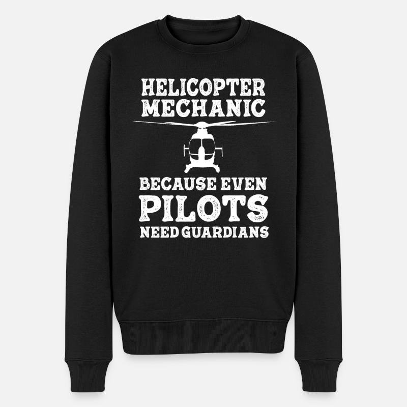 Hubschrauber-Mechaniker Wächter-Stolz - Männer Premium Bio Pullover - Schwarz