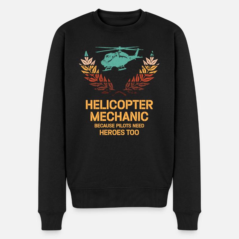 Héros mécaniciens d’hélicoptère Pride - Pull Premium bio Homme - noir