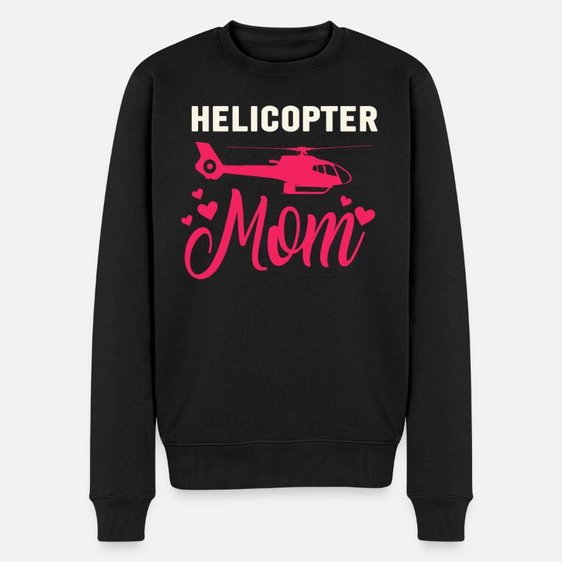 Helikopter Eltern Lustige Helikoptermutter - Männer Premium Bio Pullover - Schwarz