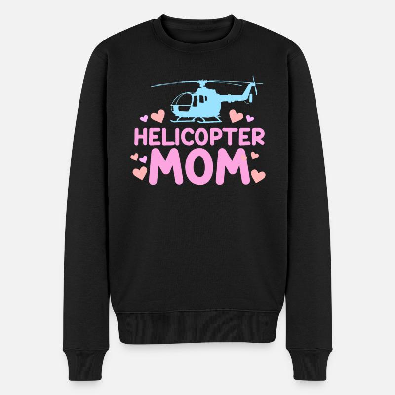 Helikopter Eltern Lustige Helikoptermutter - Männer Premium Bio Pullover - Schwarz
