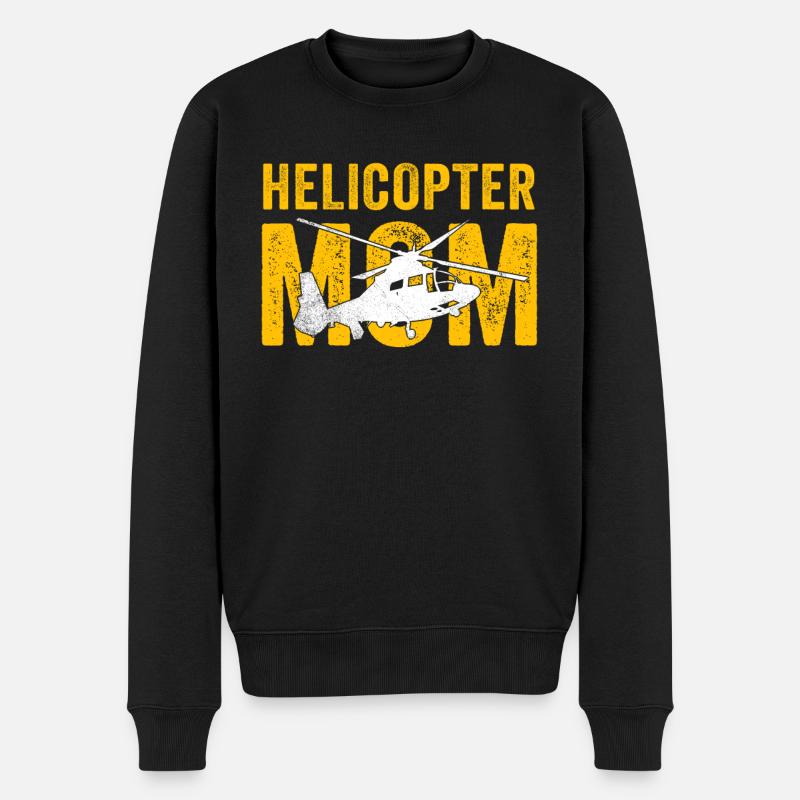 Helikopter Eltern Lustige Helikoptermutter - Männer Premium Bio Pullover - Schwarz