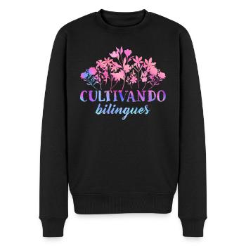 Cultivando Bilingües Spanischlehrer - Männer Premium Bio Pullover - Schwarz - Vorne - Nico (187cm)