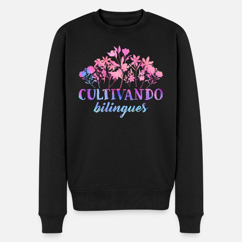 Cultivando Bilingües Spanischlehrer - Männer Premium Bio Pullover - Schwarz