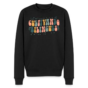 Cultivando Bilingües Spanischlehrer - Männer Premium Bio Pullover - Schwarz - Vorne - Nico (187cm)