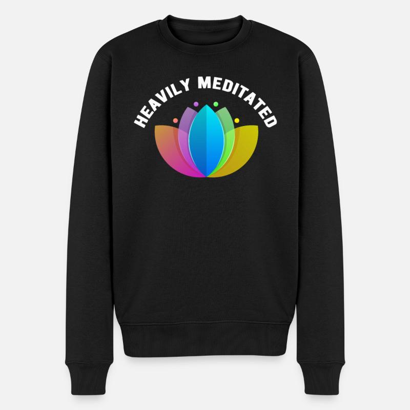 Stark meditiert - Männer Premium Bio Pullover - Schwarz