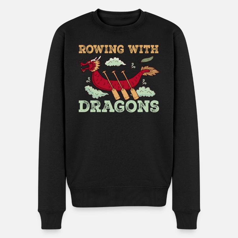 Ramer avec Dragons Dragons Dragonboat - Pull Premium bio Homme - noir
