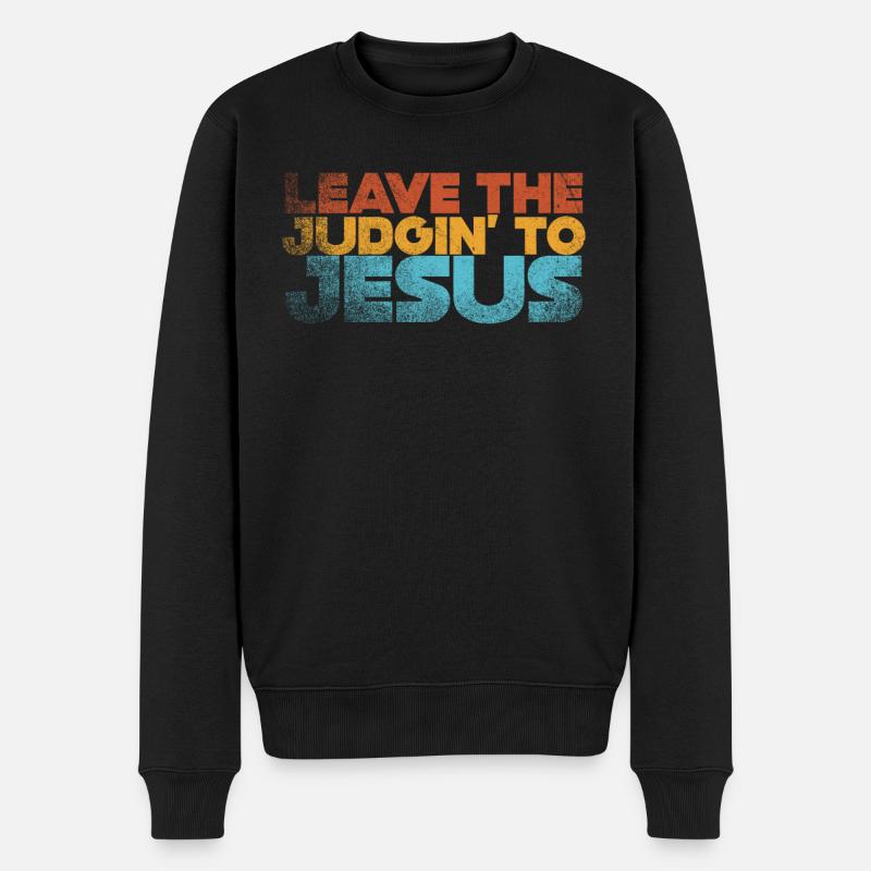 Laissez le jugement à Jésus - Pull Premium bio Homme - noir