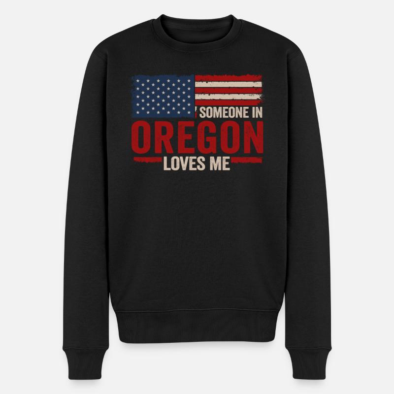 Quelqu’un dans l’Oregon m’aime - Pull Premium bio Homme - noir