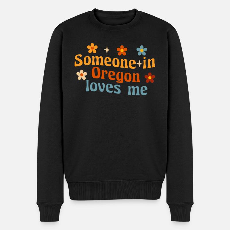 Quelqu’un dans l’Oregon m’aime - Pull Premium bio Homme - noir