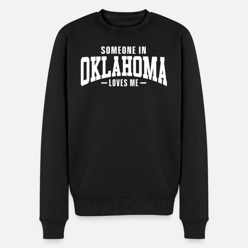 Quelqu’un dans l’Oklahoma m’aime - Pull Premium bio Homme - noir