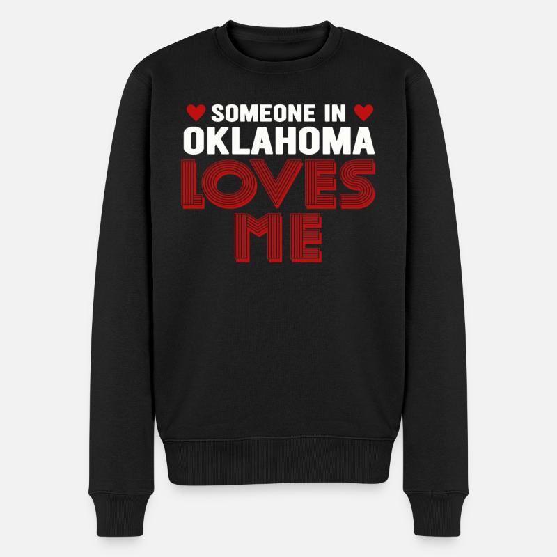 Quelqu’un dans l’Oklahoma m’aime - Pull Premium bio Homme - noir