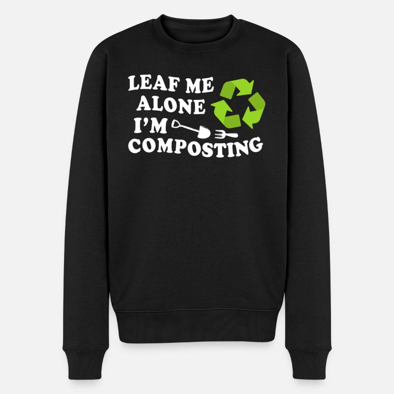 Leaf Me Alone Je composte - Pull Premium bio Homme - noir