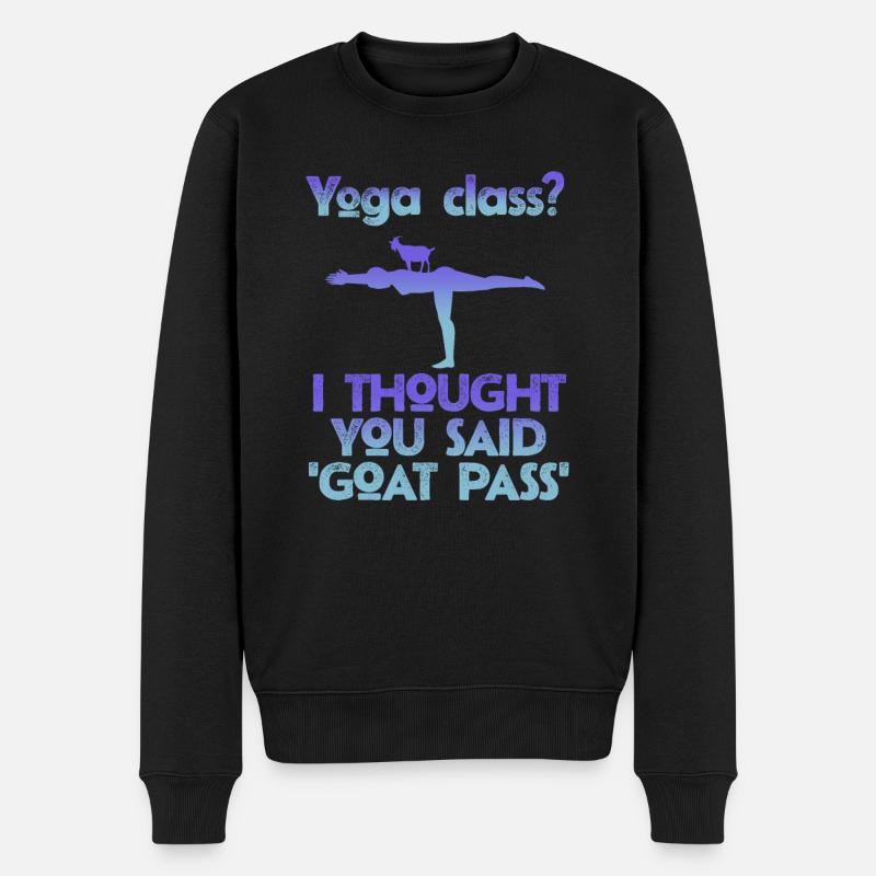 Yoga-Kurs oder Ziegenpass - Männer Premium Bio Pullover - Schwarz