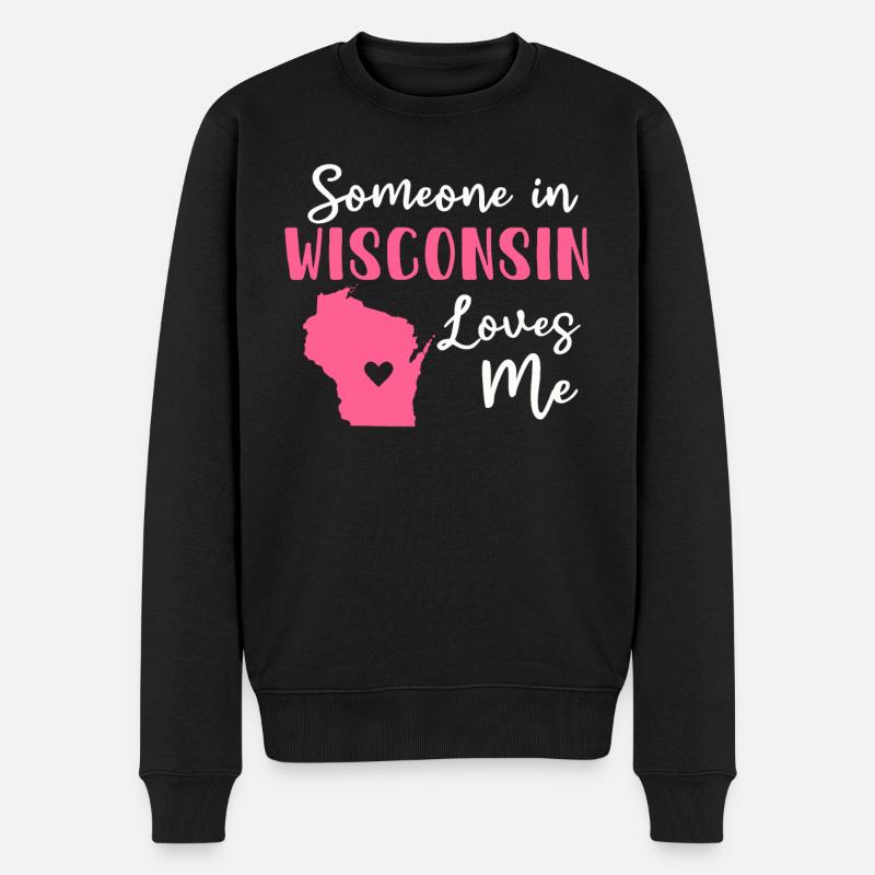 Quelqu’un dans le Wisconsin m’aime - Pull Premium bio Homme - noir