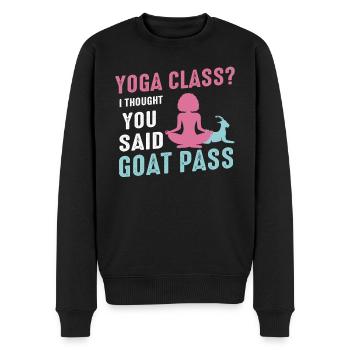 Yoga-Kurs oder Ziegenpass - Männer Premium Bio Pullover - Schwarz - Vorne - Nico (187cm)