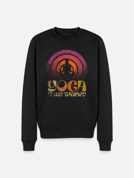 Yoga Is My Therapy - Men's Premium Organic Jumper - black