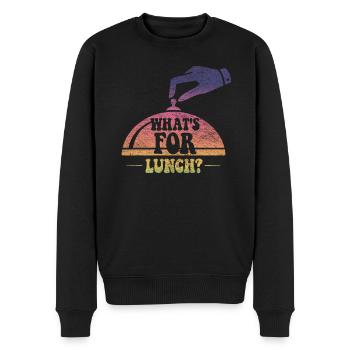 What's For Lunch? - Men's Premium Organic Jumper - black - Front - Nico (187cm)