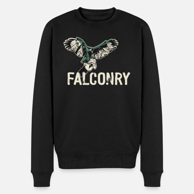 Fauconnerie Oiseau Faucon Chasse Fauconnier - Pull Premium bio Homme - noir