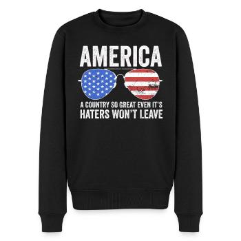 Amerika Ein so großartiges Land Patriotisch der USA - Männer Premium Bio Pullover - Schwarz - Vorne - Nico (187cm)