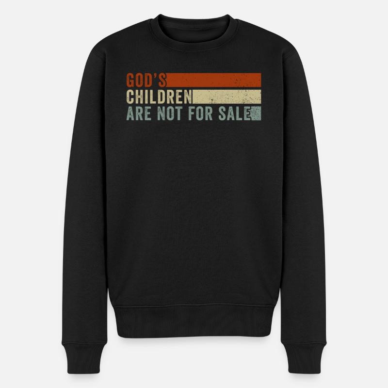 Gottes Kinder sind nicht käuflich - Männer Premium Bio Pullover - Schwarz