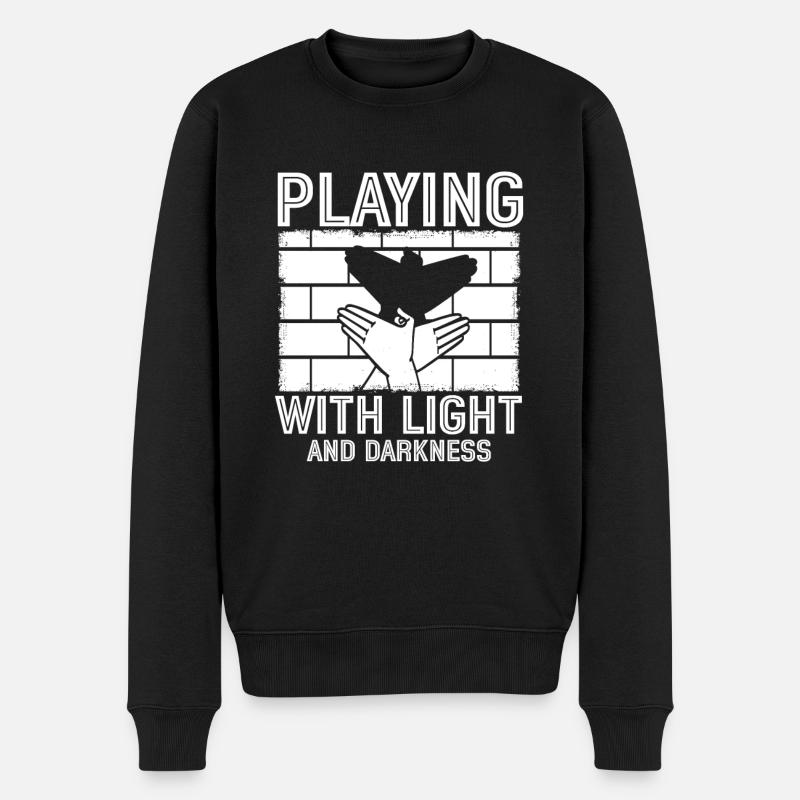Spiel Mit Licht und Dunkelheit Schatten - Männer Premium Bio Pullover - Schwarz