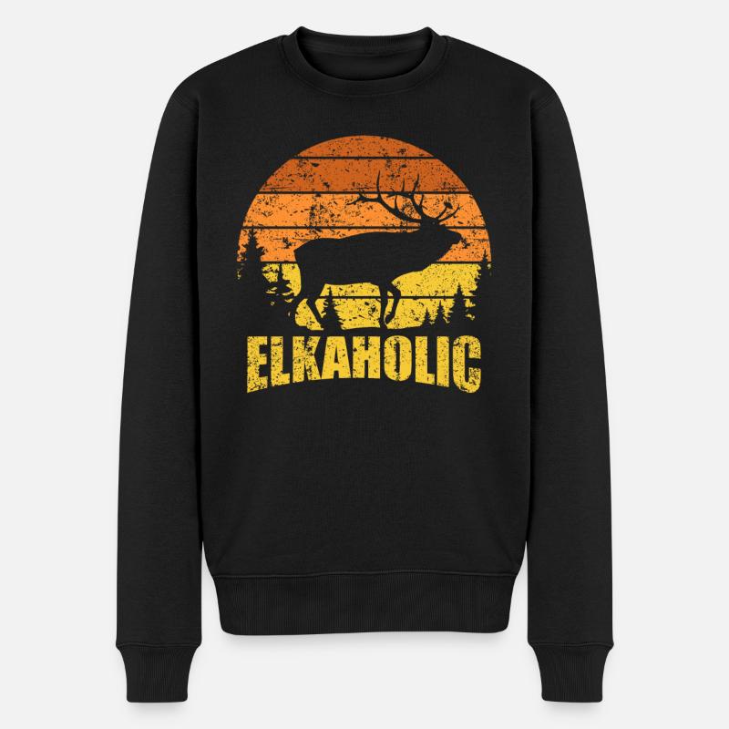 Chasse à l’élan Elkaholic Hunters - Pull Premium bio Homme - noir