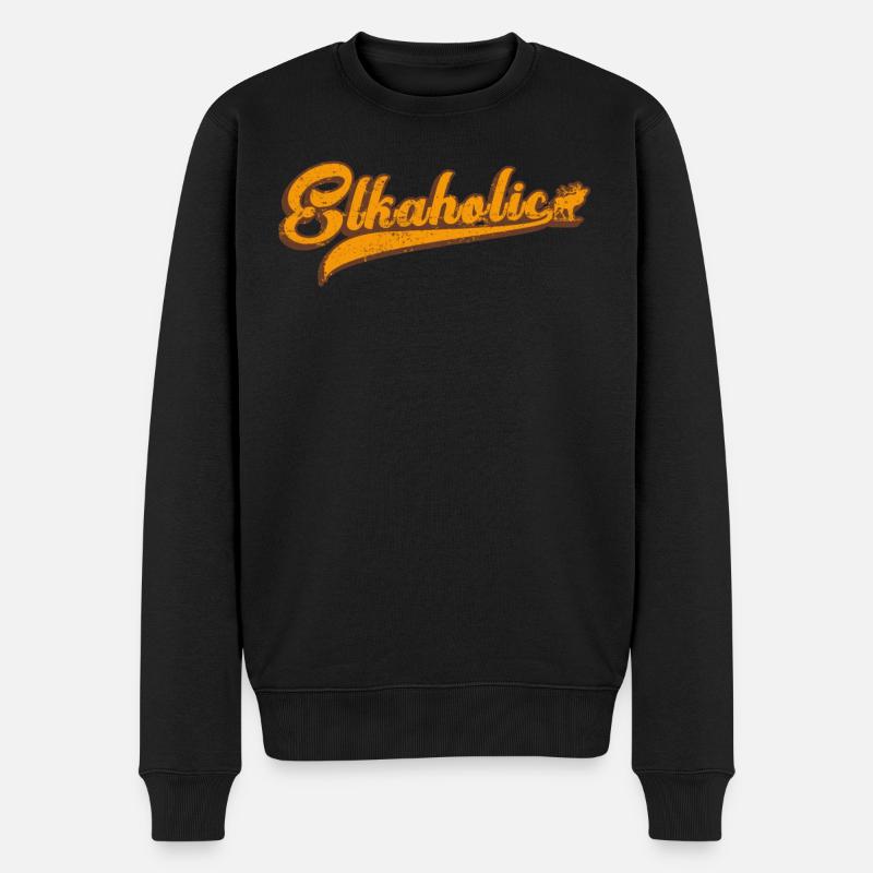 Elchjagd Elkaholische Jäger - Männer Premium Bio Pullover - Schwarz