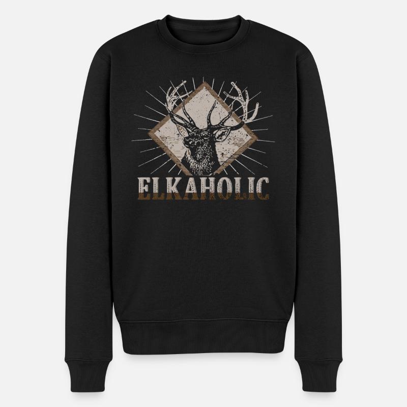 Chasse à l’élan Elkaholic Hunters - Pull Premium bio Homme - noir